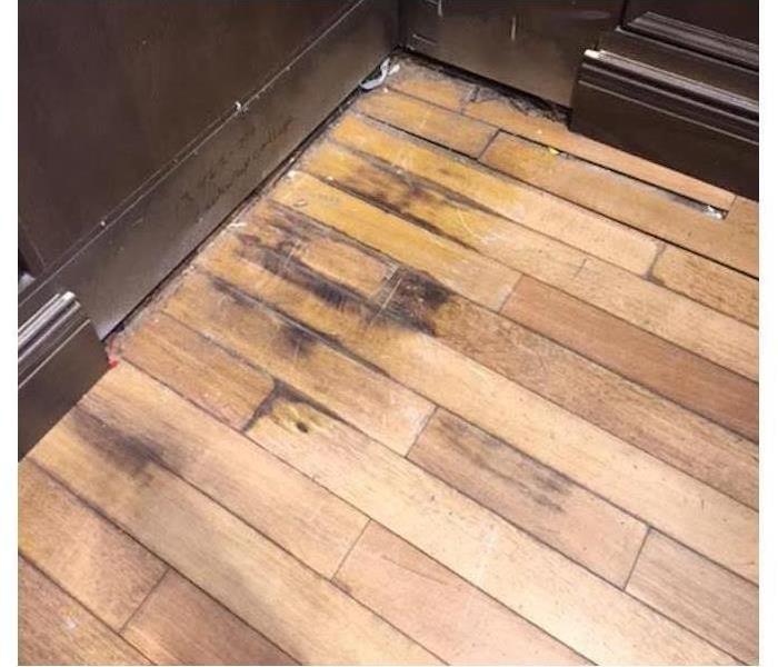 wet and damaged floor
